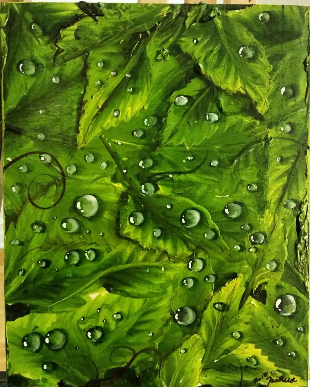 Dew Doo Acrylic on wood. 10 x 8 inches. 1 inch profile. 2018.
