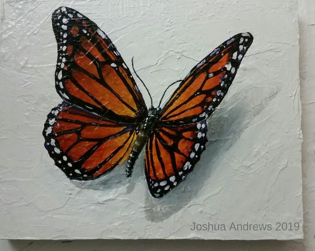 Joan Of the Wall Medium: Acrylic on canvas. Size: 12" x 12" Tools: Brushes and palette knives. Year: 2019
